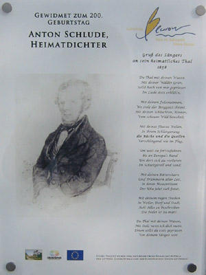 Platte des Gedenksteins für Anton Schlude